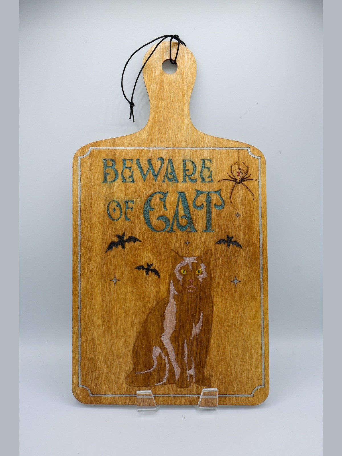 Beware of Cat Decorative Cutting Board