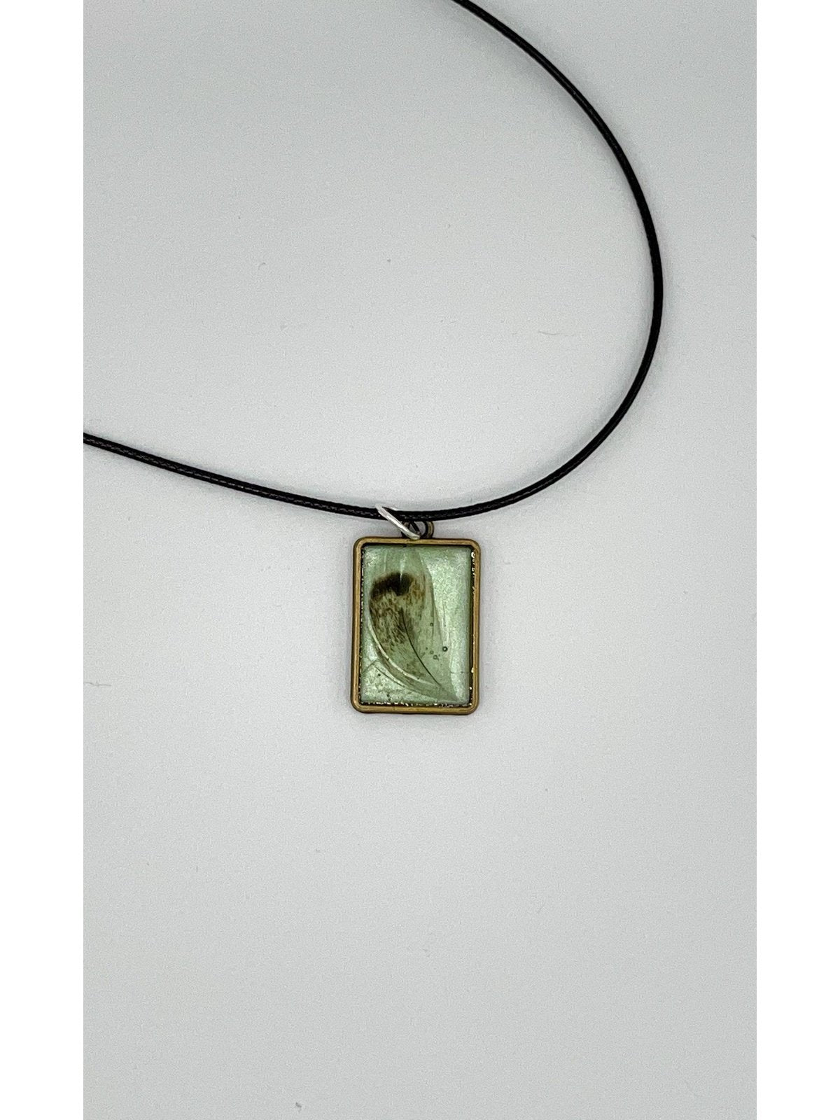 Open-Bezel Pendant - Feather