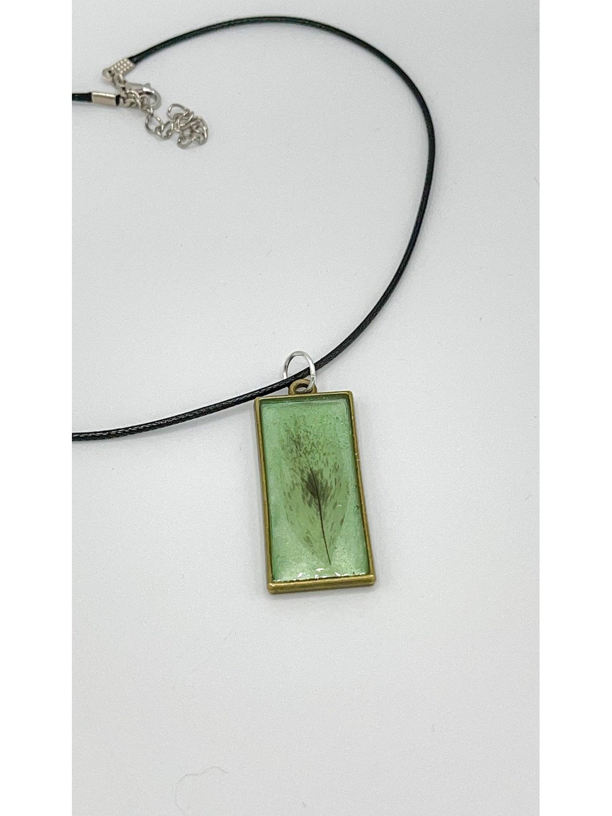 Open-Bezel Pendant - Feather