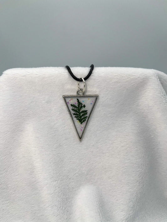 Open-Bezel Pendant - Silver Flowers