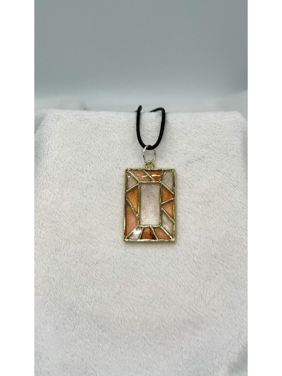 Stained-Glass-Style Pendant Gold