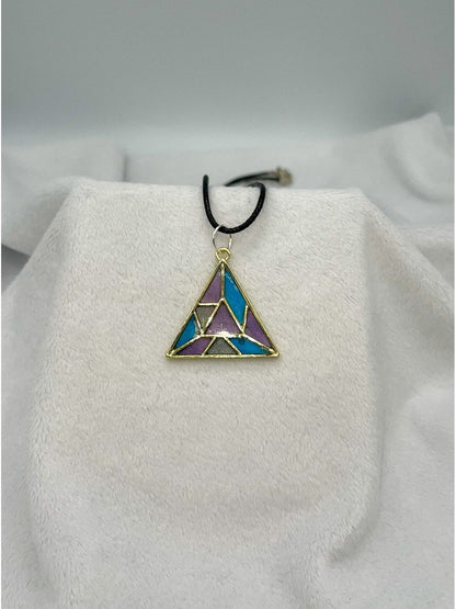 Stained-Glass-Style Pendant Gold