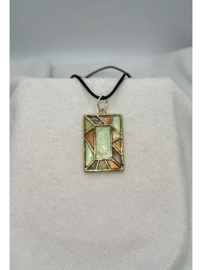 Stained-Glass-Style Pendant Gold