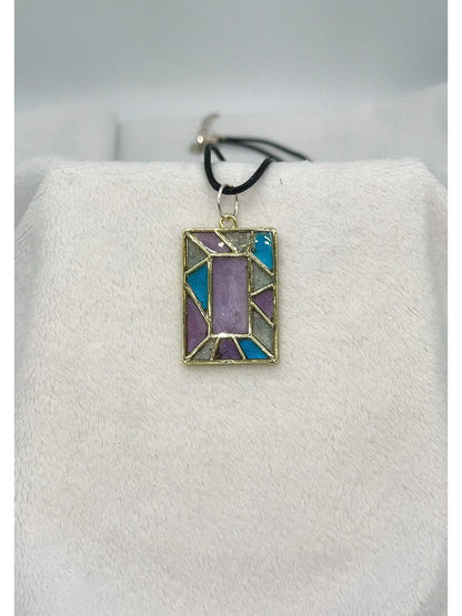 Stained-Glass-Style Pendant Gold