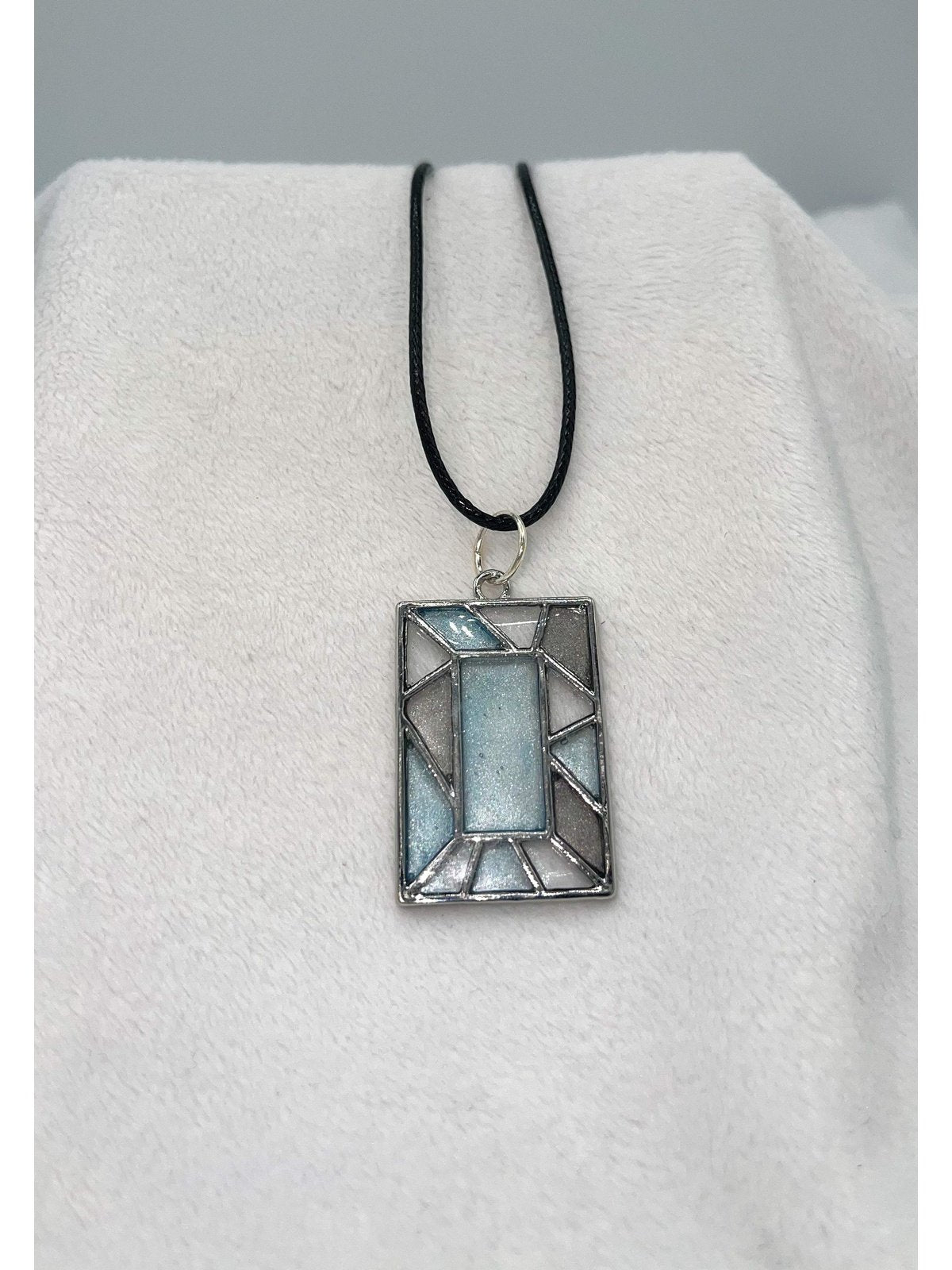 Stained-Glass-Style Pendant Silver