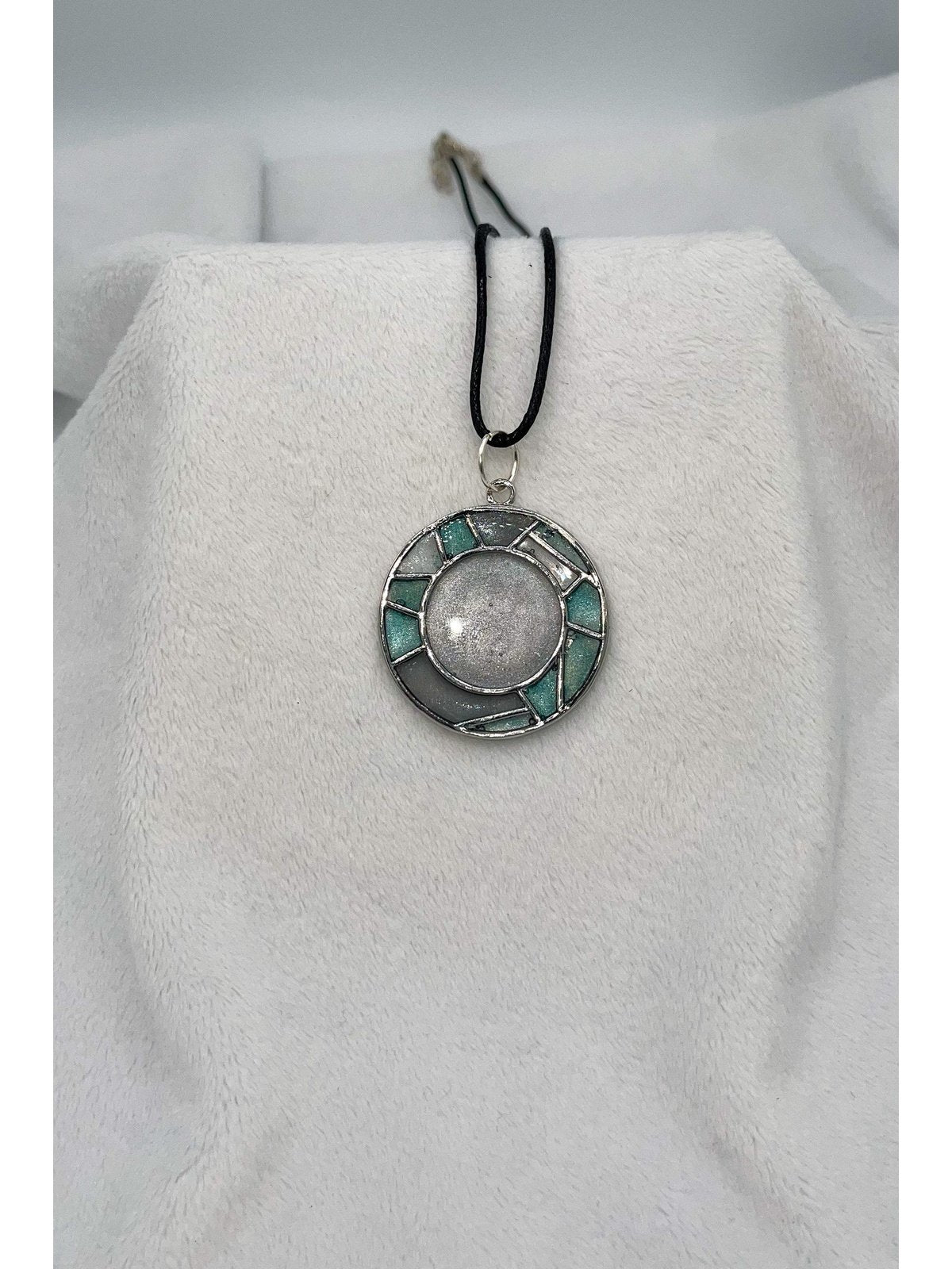 Stained-Glass-Style Pendant Silver