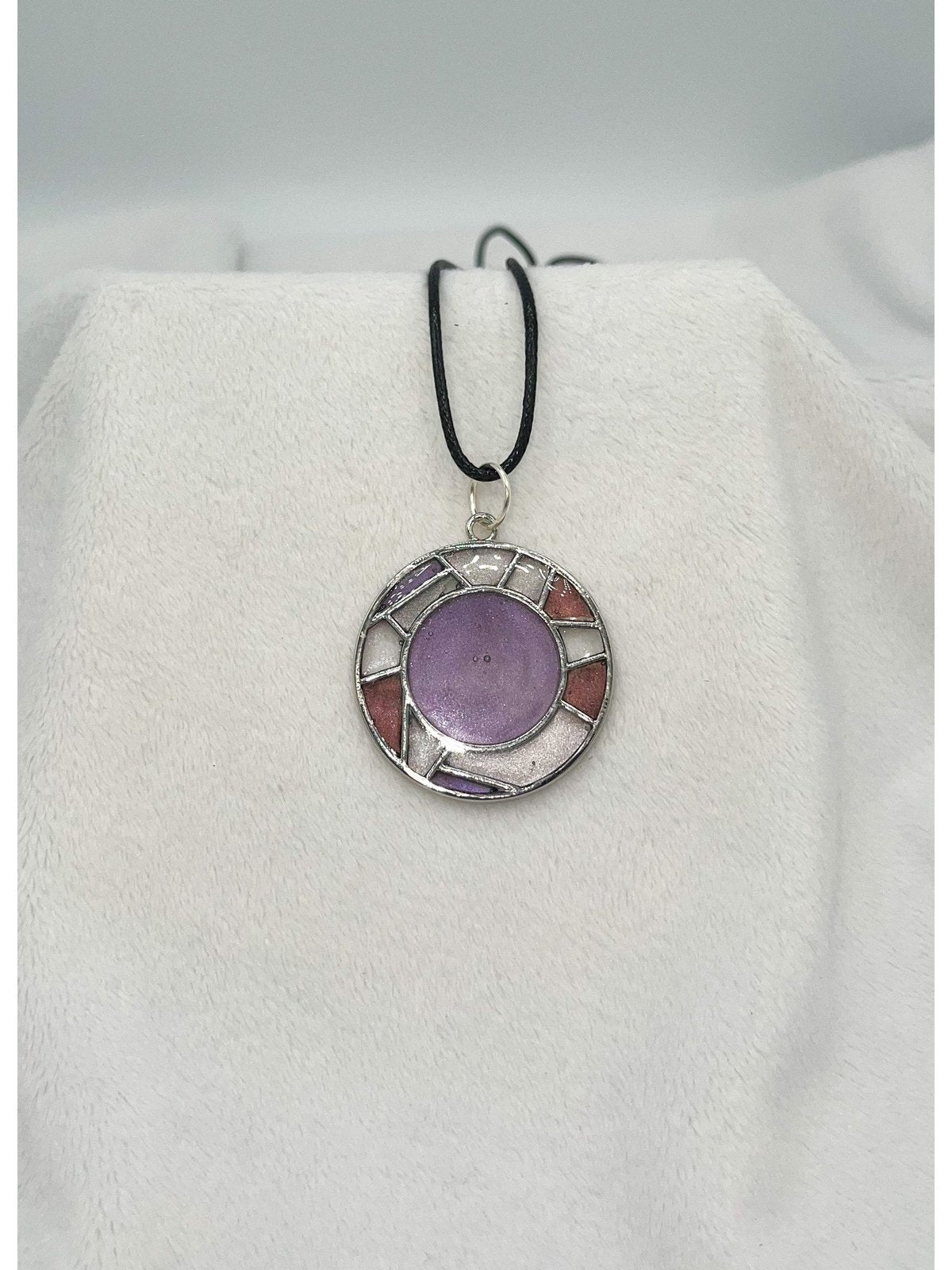 Stained-Glass-Style Pendant Silver