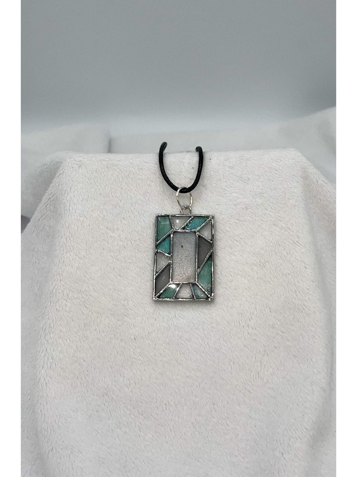 Stained-Glass-Style Pendant Silver